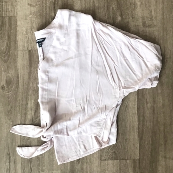 Express Dolman Sleeved Cropped Knot Tie Front Women's Top Size Small (EUC) - Picture 2 of 7